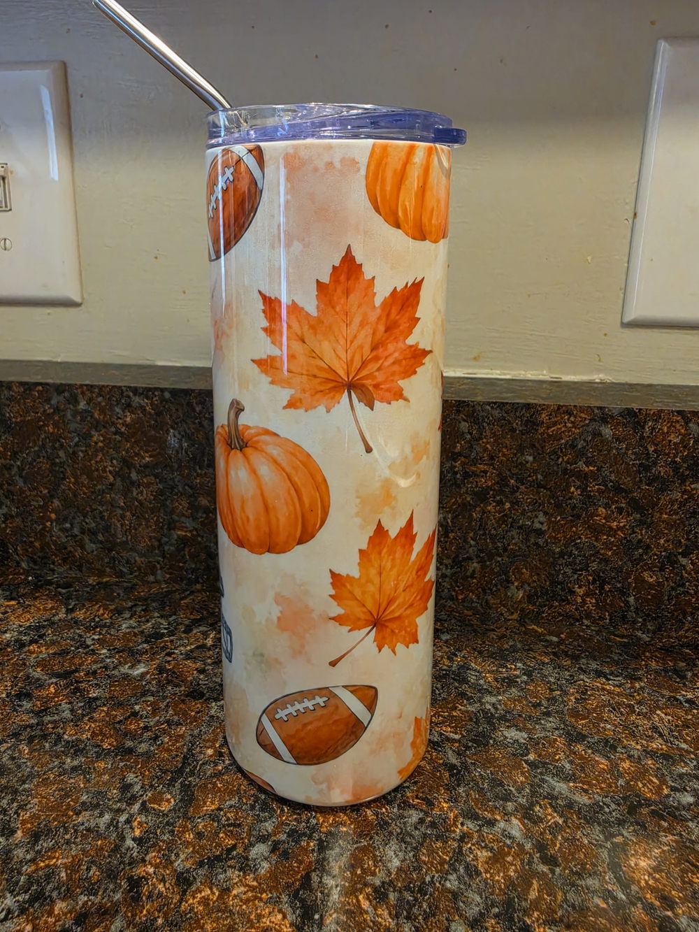 Football, Leaves and Pumpkins Tumbler